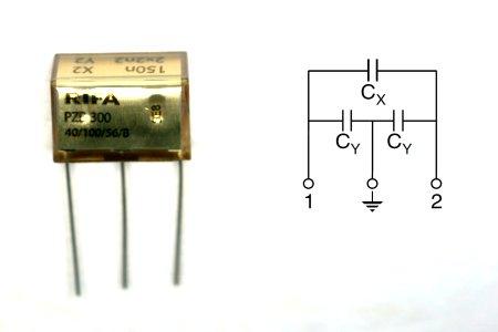 Filtre anti-parasite circuit 3 x condensateurs  100nf + 2 x 4.7nf