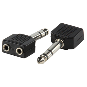 Adaptateur audio-video jack 6.35mm male stereo / 2 x jack 3.5mm femelle stereo