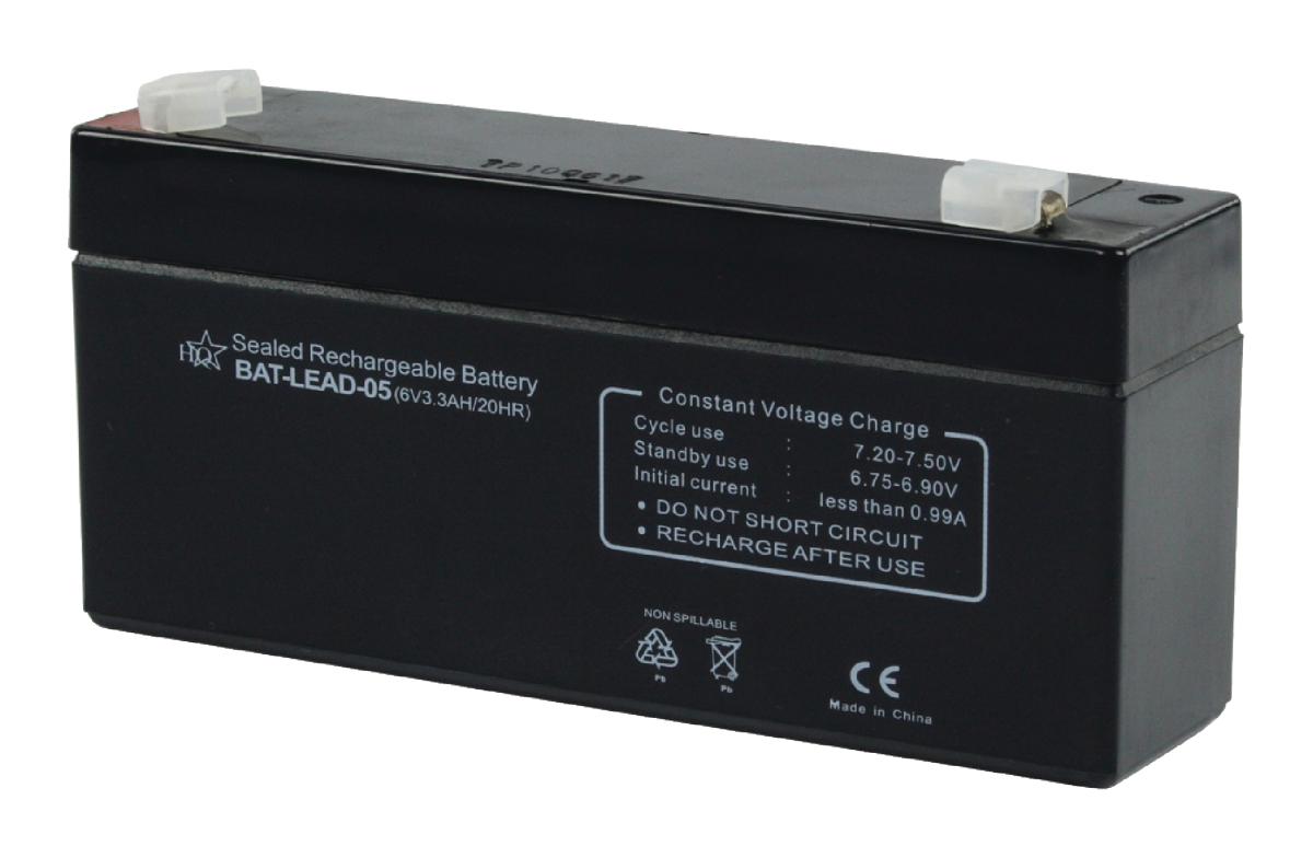 Batterie étanche au plomb standard 6v 3.3a 134x34x 66mm