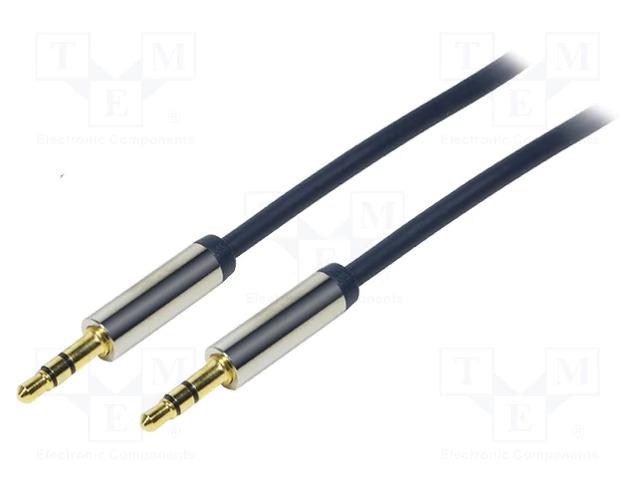 Cable haute qualité jack mâle 3.5mm stéréo / jack mâle 3.5mm stéréo l=1.5m slim