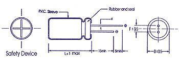 Condensateur chimique radial 450v 0.47uf 5x11mm 105°