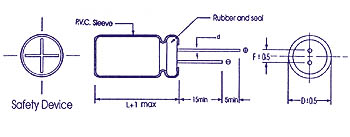 Condensateur chimique radial 0.47uf 63v 5x11mm 105°