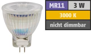 Lampe gu4 -mr11- a leds  3w - blanc chaud - 3000°k - 250 lumens - 12v -