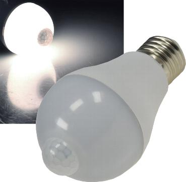 Lampe e27 -a leds 7w - blanc neutre - 4200°k - 600 lumens  58 x 112 mm avec detecteur pir