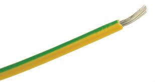 Fil de cablage - vert/jaune - multibrin ( 32 x 0.2mm ) 1.0mm2 d=2.5mm l=100m