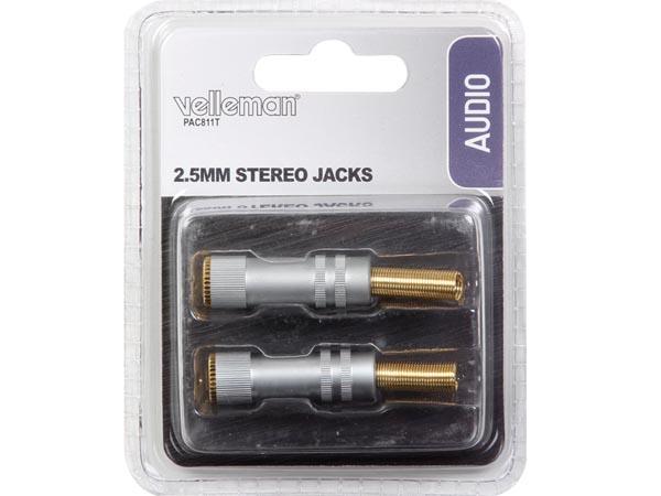 Lot de 2 x fiche jack 2.5mm femelle stereo metallique qualite pro