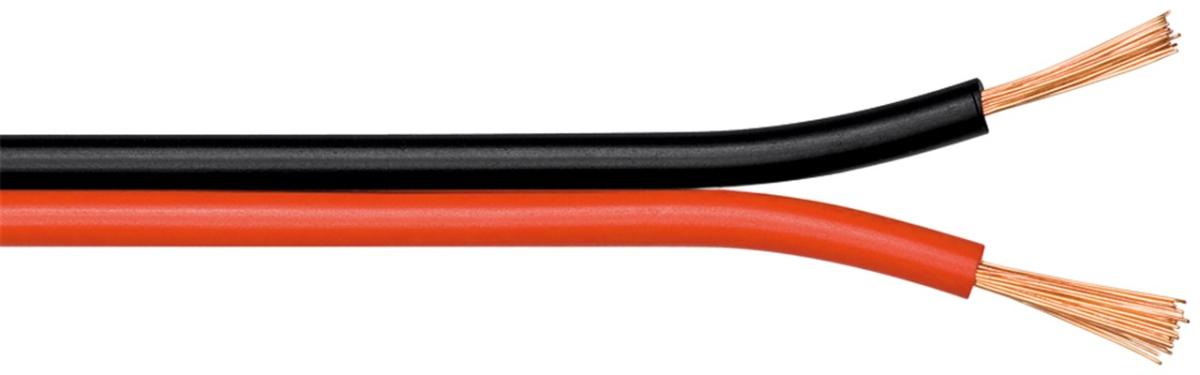 Câble haut parleur scindex rouge et noire 2x 0.75mm² l = 100m