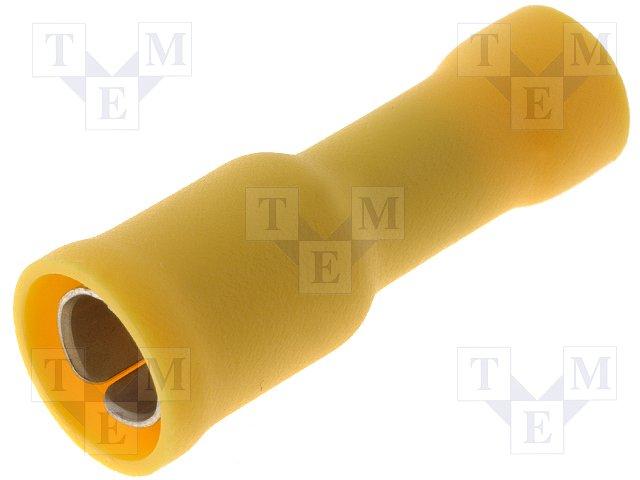 Cosse cylindrique femelle jaune pour câble 4 à 6mm² lot de 100 x pièces