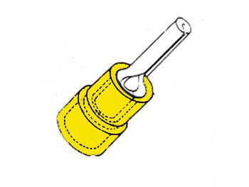 Cosse femelle cylindrique jaune pour câble 4 à 6mm² lot de 10 pièces