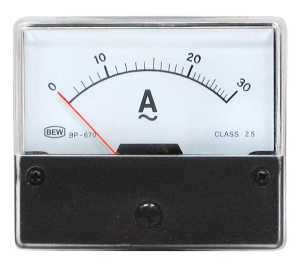 Voltmètre analogique de tableau 30vcc / 70 x 60mm classe 2.5