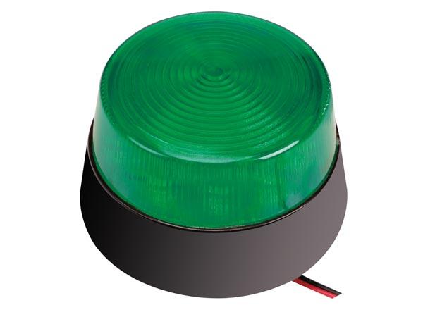Flash stroboscopique à led - vert - 12 vcc - ø 77 mm