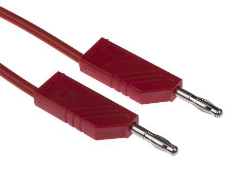 Cordon de mesure 4mm - silicone - cat1  60vdc 16a - avec reprise arrière - rouge - l=100cm (mln-sil 100/1)) hirschmann