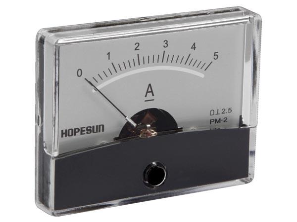 Ampèremètre analogique de tableau 5a cc / 60 x 47mm