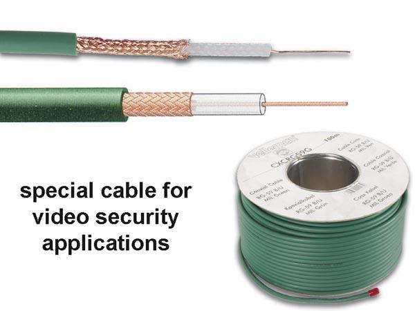 Cable coaxial 75 ohms d=7 mm vert l=1m