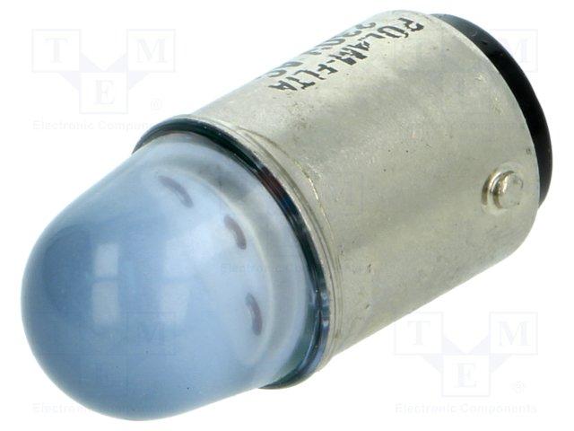 Lampe miniature ba15d bleue 230vac 1.2w 32.5x15.5mm
