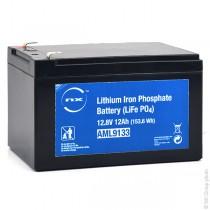 Batterie lithium fer phosphate (lifepo4) 12v 12a 151mm (l) x 98mm (l) x 95mm (h)