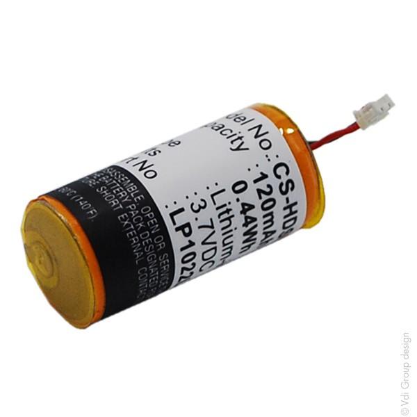 Batterie li-ion 3.7v 120ma 21,75mm (h) - 9,9mm (Ø) pour casque sony hbh-ds970