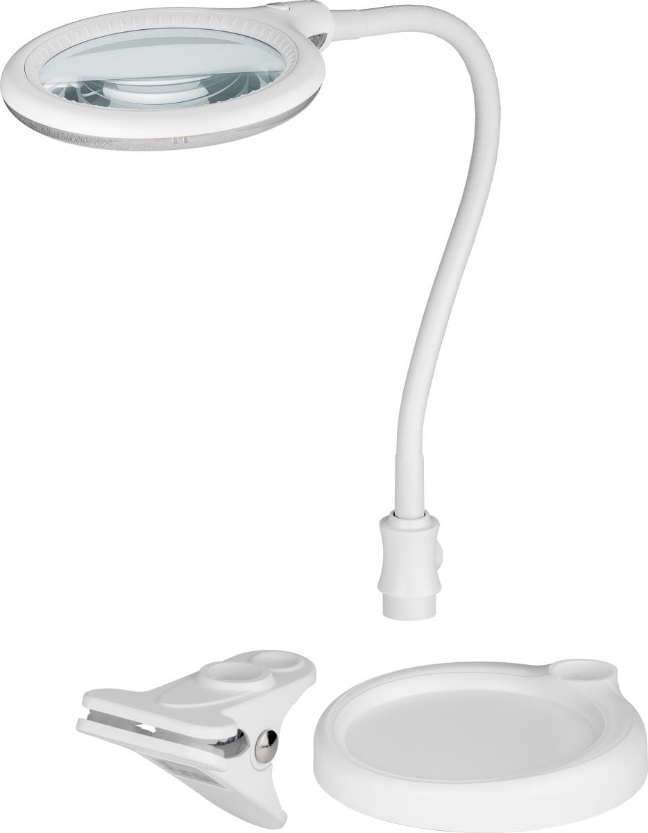 Lampe-loupe flexible éclairage à 30 leds 3 dioptries avec pince et support de table