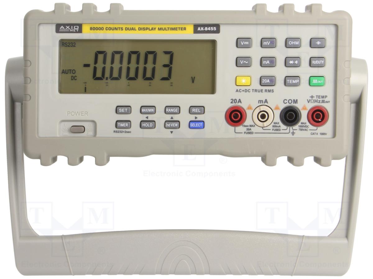 Multimètre de table true rms , ohmètre/voltmètre/ampèremètre/capacimètre/fréquencemètre/thermomètre cat3 600v