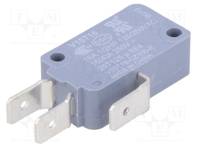 Micro switch nu 1 rt 16a 250v 28 x 16 x 10mm