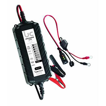 Chargeur de batterie haute gamme uniteck 12v - 4a pour batteries 2-120 ah