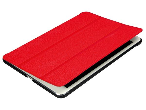 étui avec couverture intelligente et sangle élastique pour apple ipad mini - similcuir rouge