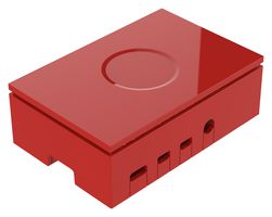 Coffret raspberry pi 4 modèle b, plastique, rouge dim : 93 x 62 x 30mm
