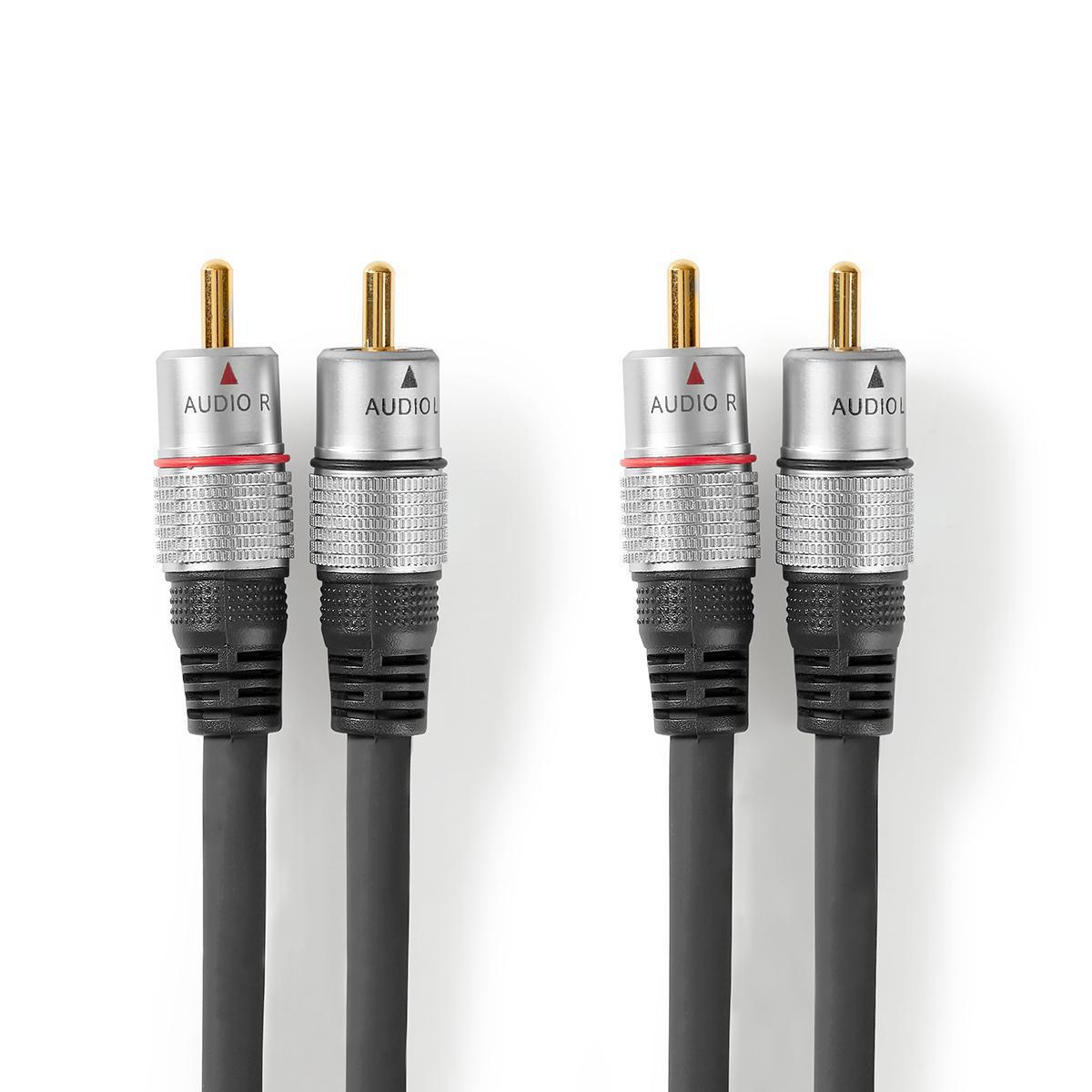 Cable double rca haute qualité  (rca mâle x2 / rca mâle x2)  l=0.80m