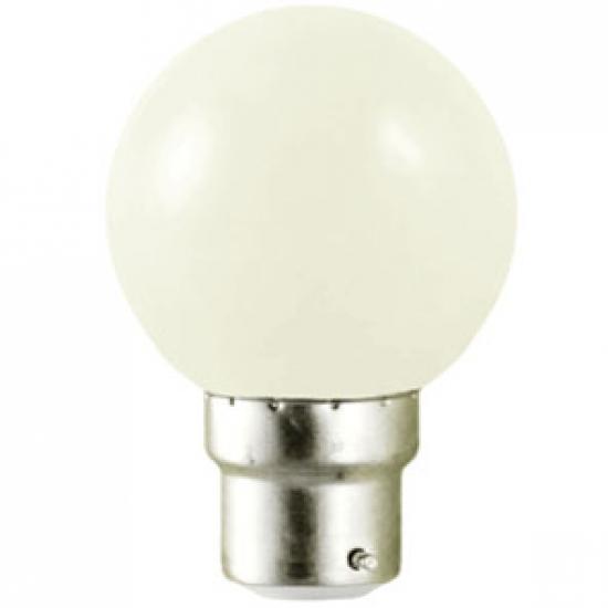 Lampe a led  b22d 230v 1w 45x70 mm 95 lumens angle 240° blanc froid 6000°k