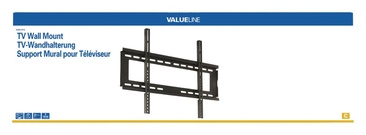 Support mural fixe pour tv 42 - 65" / 107 - 165 cm, 45 kg max