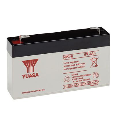 Batterie au plomb agm professionnelle 6v 3a   134x34x64mm yuasa (np3-6)