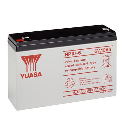 Batterie au plomb agm professionnelle 6v 10a 151x50x97.5mm  yuasa (np10-6)