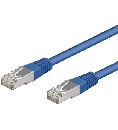 Câble réseau ftp, connecteur rj45. cat 5e (100 mbps), 0.25m bleu