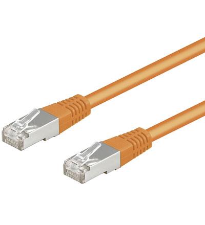Câble réseau ftp, connecteur rj45. cat 5e (100 mbps), 0.25m orange