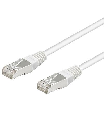 Câble réseau ftp, connecteur rj45. cat 5e (100 mbps), 0.25m blanc