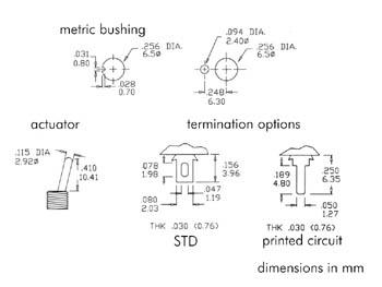 Inverseur vertical dpdt (on)-off-(on) - type pour ci
