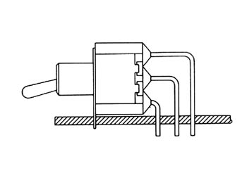 Inverseur bipolaire vertical coude on-off-on pour ci