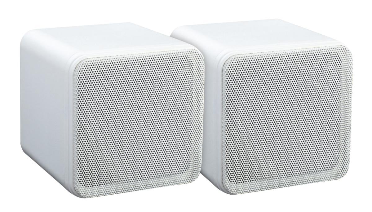 Paire de mini-enceintes abs 40w 8ohm blanches (120x120x 132mm)