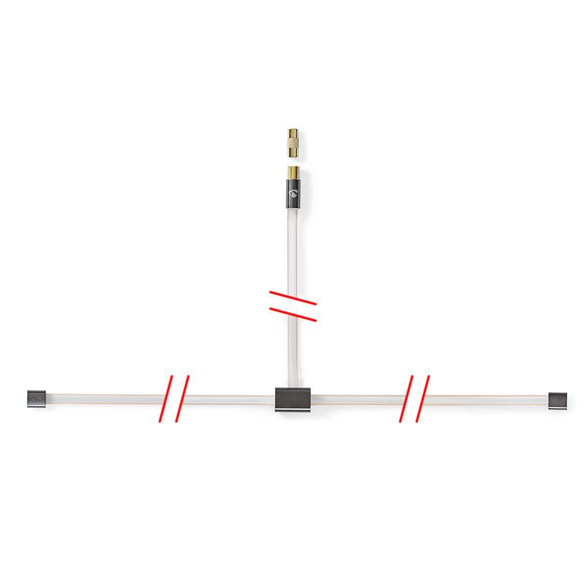 Antenne fm intérieure et exterieur / ruban dipôle en t / fiche tv 9.5mm male et femelle