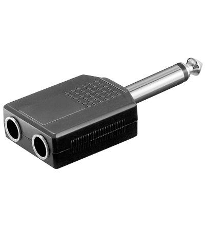 E44-Adaptateur audio-video jack 6.35mm male mono / 2 x jack 6.35mm