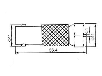 Adaptateur hf-television bnc femelle / f male