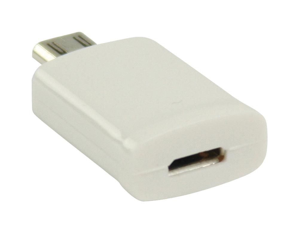 Adaptateur mhl micro usb b 11 broches mâle - micro usb b 5 broches femelle blanc