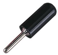 Fiche banane mâle 2.0mm  -  cat1  60vdc 5a -  a souder - noire -
