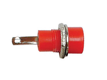 Fiche banane femelle chassis 4mm - partiellement isolée - cat1 60vdc 10a - rouge -