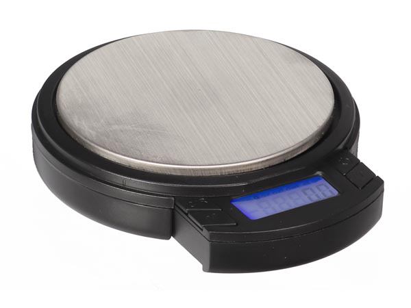 Balance de précision numérique - ronde - 500 g / 0.1 g - avec écran lcd rétractable