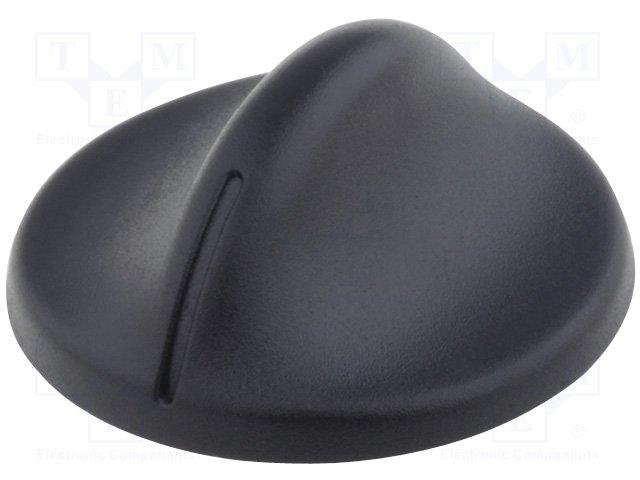 Bouton a jupe axe 6mm d=30mm h=16mm noir