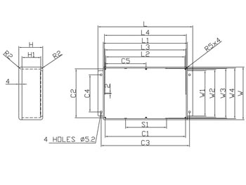 Boitier etanche ip65 en aluminium coule avec fixation 165 x 127 x 75 mm