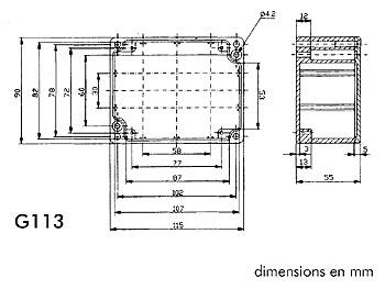Coffret alu etanche ip65 115 x 90 x 55mm