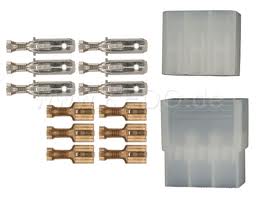 Kit de connexion a cosses plates  male+femelle 6.35mm 2 poles