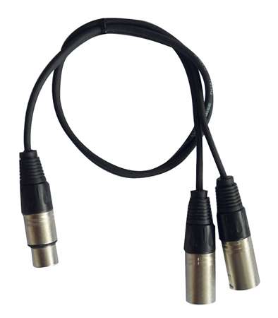 Cordon 1 xlr femelle / 2 x xlr mâle - 0,6m